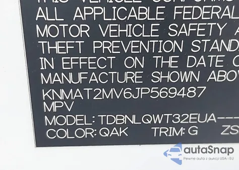 2018 Nissan Rogue Sv из США, поврежденный, VIN KNMAT2MV6JP569487